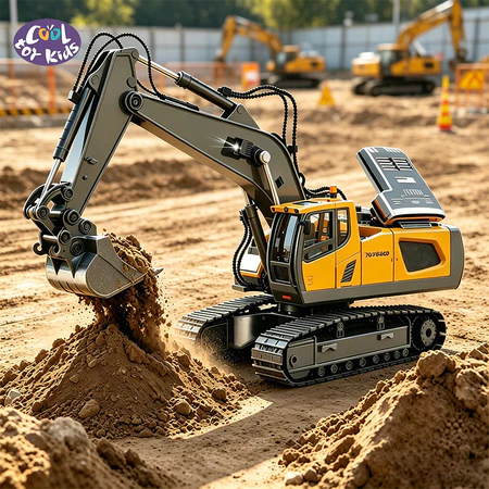 Cool Toy Kids YIGONG Excavator Remote Control Bahan Alloy 11CH 2.4GHZ RC Beko Mainan Excavator Listrik