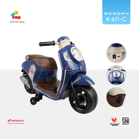 MAINAN ANAK MOTOR AKI HONDA SCOOPY K611C - PMB TOYS