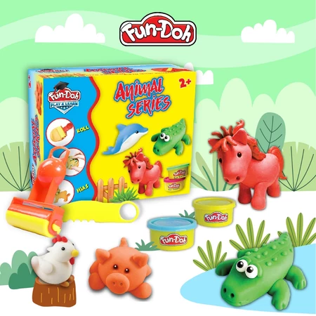 COD FUNDOH ANIMAL BOX Mainan Edukasi Lilin Plastisin Clay Malam Satu Set Ceatakan Hewan Anak Toys
