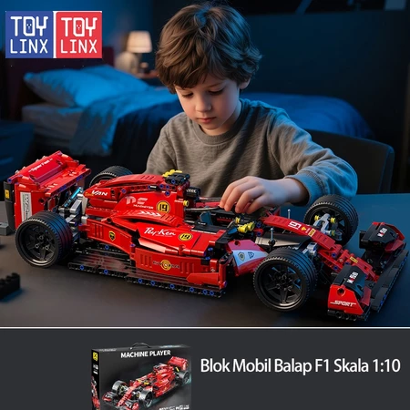 TOY LINX 1:10 Control F1 Formula Racing Mainan blok bangunan mainan mobil hadiah Model mobil balap