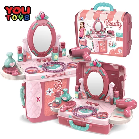 Yoli Toys - Mainan Koper Salon Kecantikan 3in1 008-973 - Beauty Set Alat Kecantikan Rias Mainan Anak Cewek