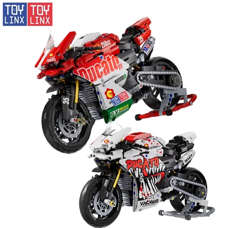 TOY LINX 1:10 Mainan Batu Bambu Motor Blok Mainan Pemahaman Model Motor Hadiah Hari Raya