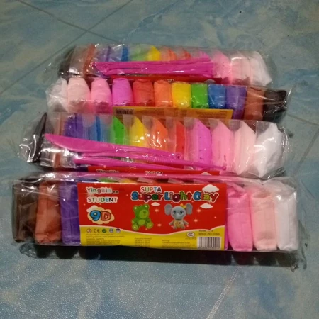 [ 1 PCS ] Clay mainan anak Pollymer clay isi 12