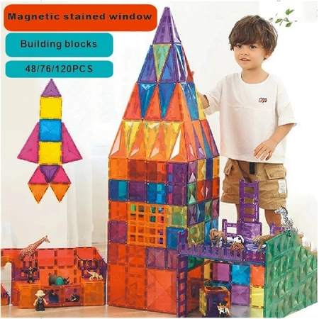 60/100 PCS Mainan Magnetic Block Magnet Mainan Anak Mainan Edukasi Anak Magnet Puzzle Hadiah Mainan