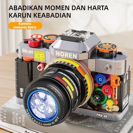 563PCS Partikel Kecil Blok Bangunan Kamera Perakitan Kamera Ornamen Anak-anak Mainan Pendidikan Hadiah Liburan