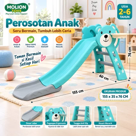 Perosotan Anak MOLION – Seluncuran HDPE untuk Playground Usia 2–6 Tahun