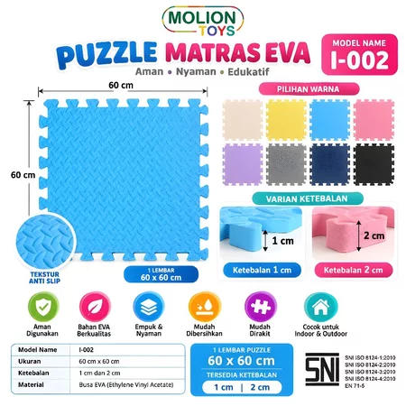 Playmat Puzzle Bayi EvaMate 60x60cm – Karpet Alas Bermain Anak SNI