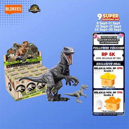 BLOKEES Jurassic World Terraventure TS01 | Blind Box Plastic Model Action Figure Birthday Gift Kid Toys Mainan