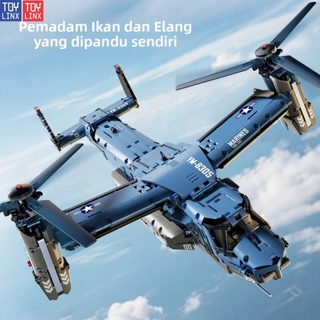 TOY LINX Mainan Pesawat Blok Besar 1486 PCS, Mainan Pesawat Tempur Ukuran Besar – Hadiah Hari Raya