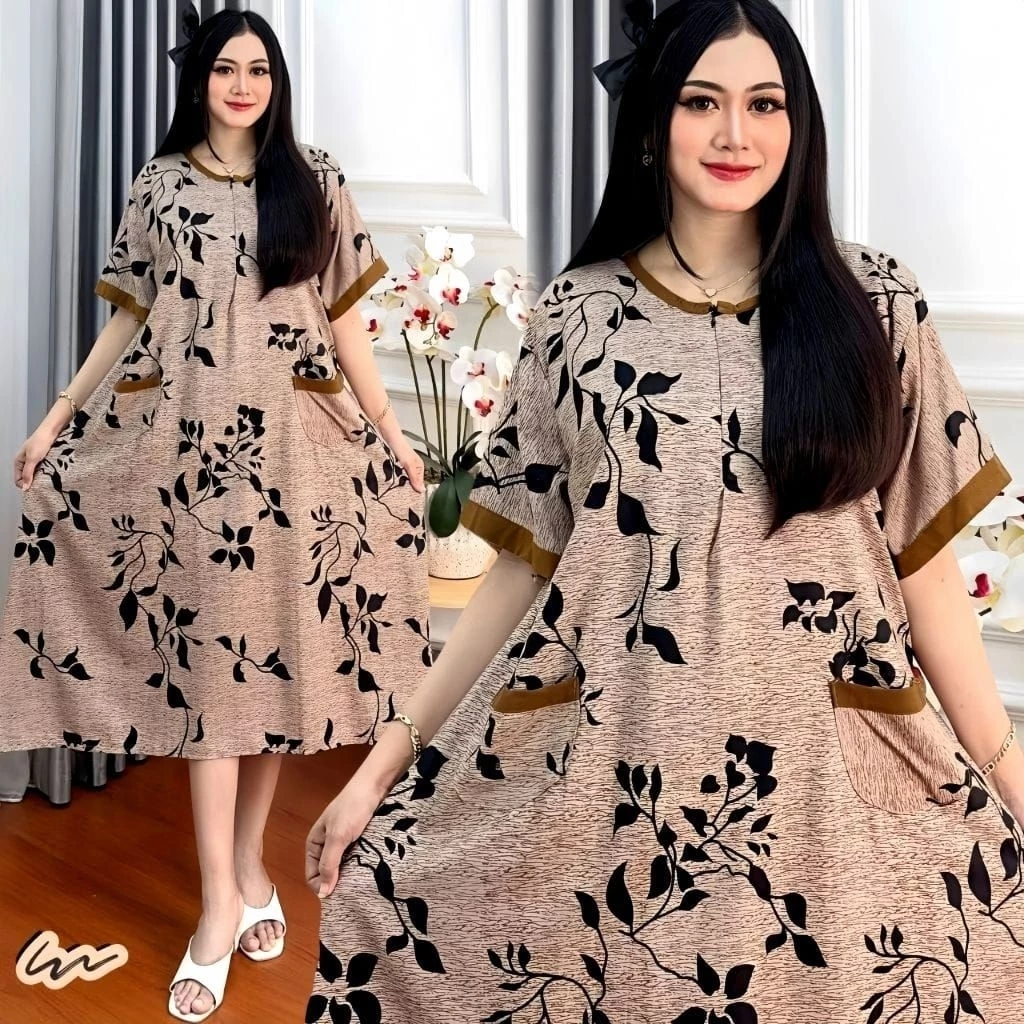 Daster Rayon LD120 Kekinian Busui resleting depan terbaru