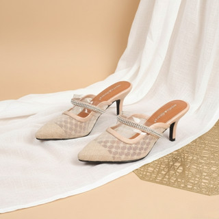 Sepatu Wanita Murah Dinara Celiia Sandal Pesta Wanita Mules Heels 7 Cm