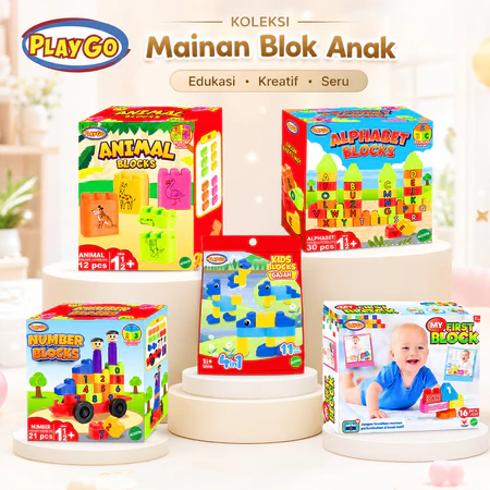 Playgo Kids Blocks Alphabet blocks Animal Blocks Number Blocks My First Blocks Mainan Susun Rakit Balok Bricks Susun Mainan