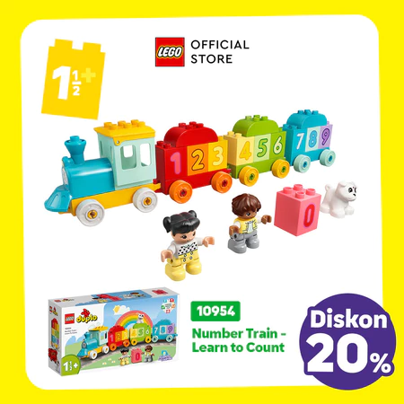 LEGO DUPLO 10954 Number Train - Learn To Count (23 Pieces), Building Block, Toys, Mainan Block