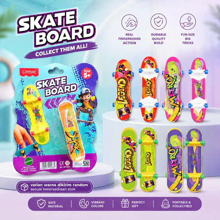 Cotton Skateboard Mainan Anak Fingerboard Tech Deck Hadiah Gift Souvenir Pesta Acara Anak Mainan Skateboard Jari Skateboard Mini